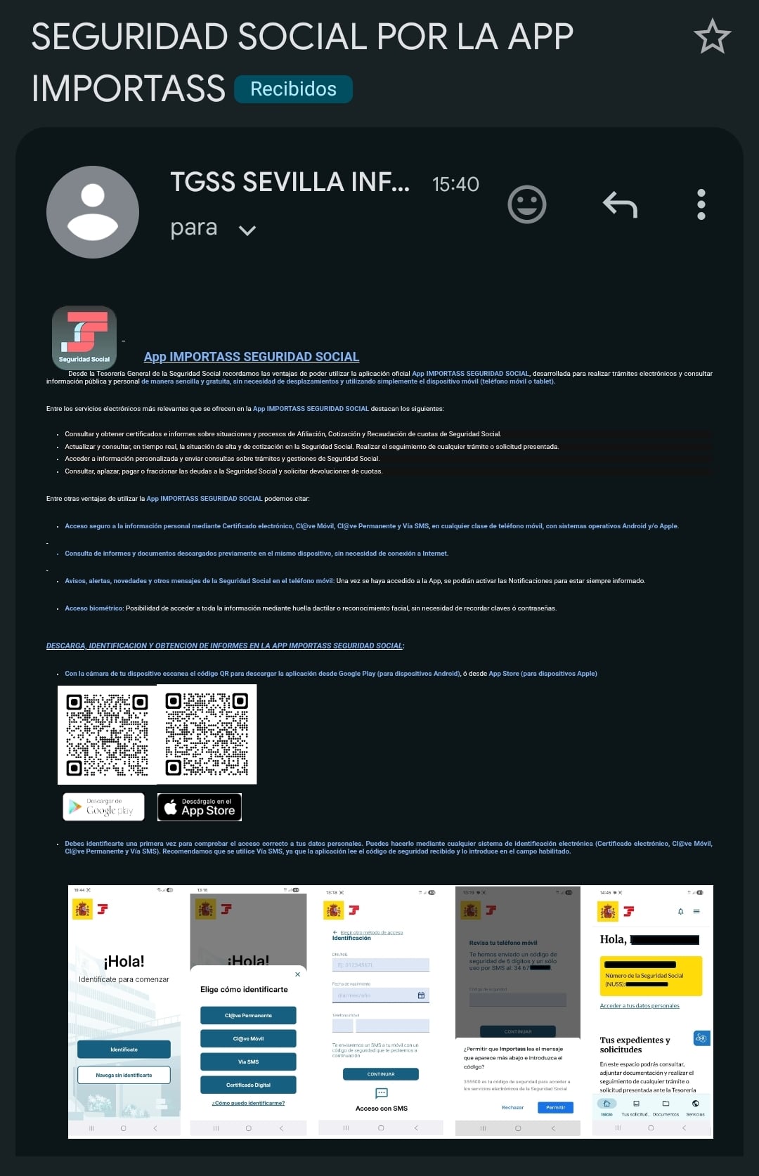 Tesorería General de la Seguridad Social recomienda la aplicación oficial "App IMPORTASS SEGURIDAD SOCIAL” para realizar trámites electrónicos