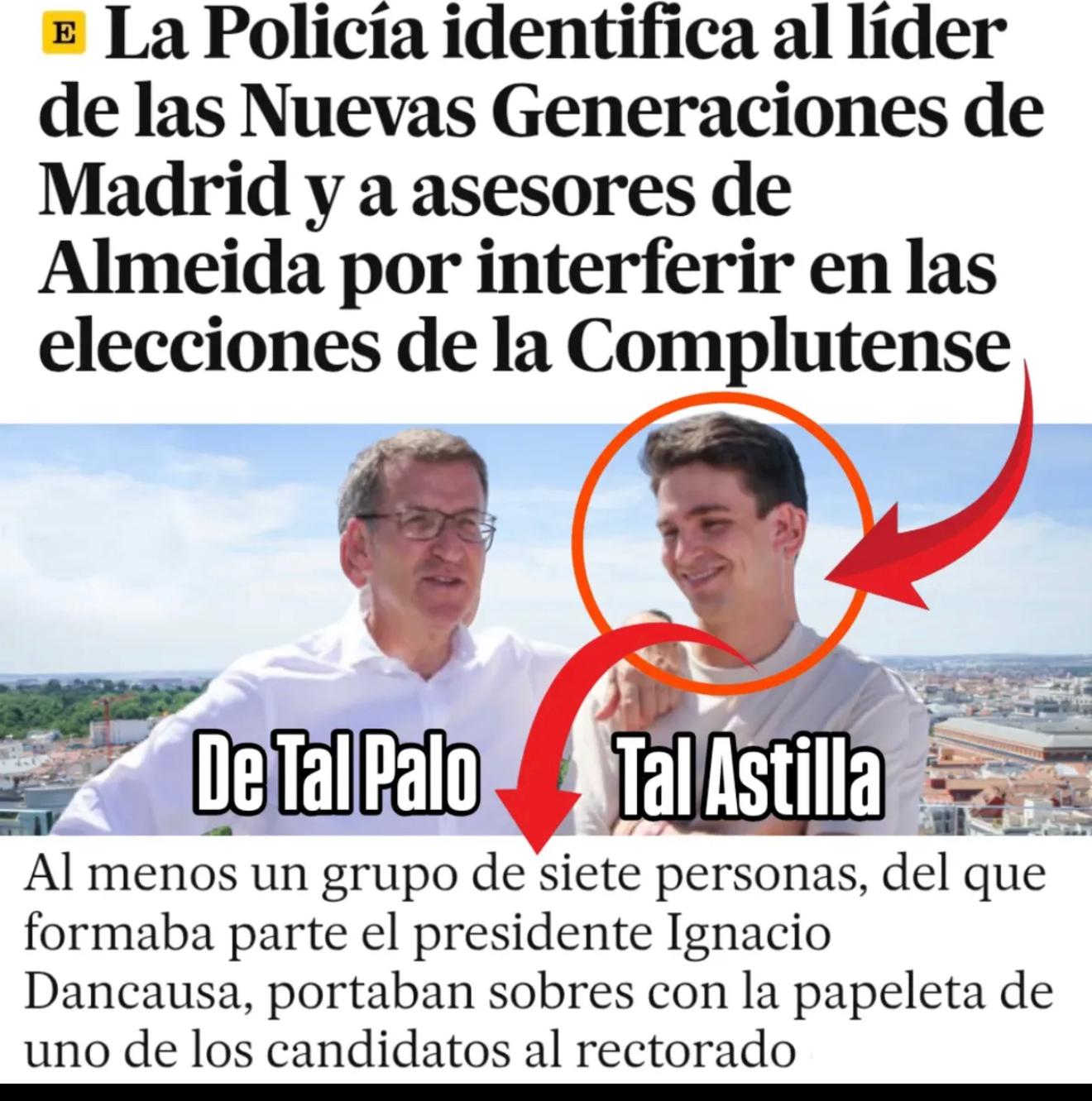 La Policía identifica al líder de las Nuevas Generaciones de Madrid y a asesores de Almeida por interferir en las elecciones de la Complutense