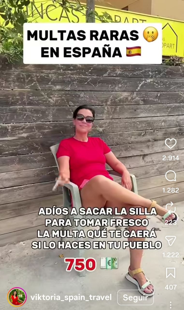 En España multan con 750 euros por sacar la silla a la calle para tomar el fresco