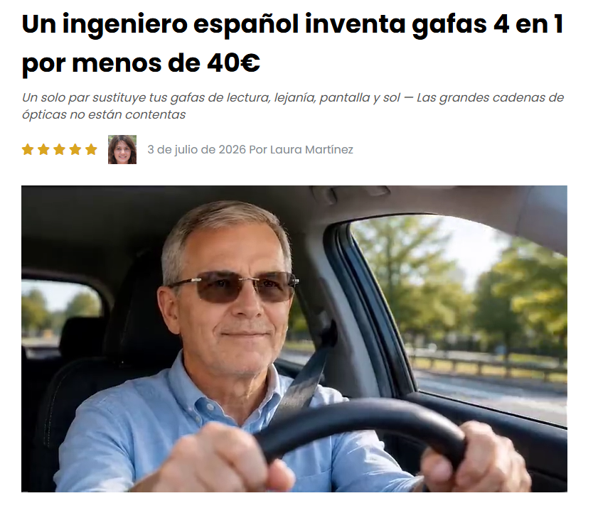 Un ingeniero español inventa unas gafas de sol, para leer de cerca, ver de lejos y ver pantallas por menos de 40€