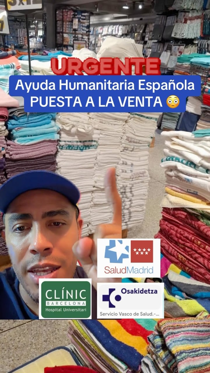 La ayuda humanitaria proveniente de España se ha puesto a la venta en una tienda de Venezuela