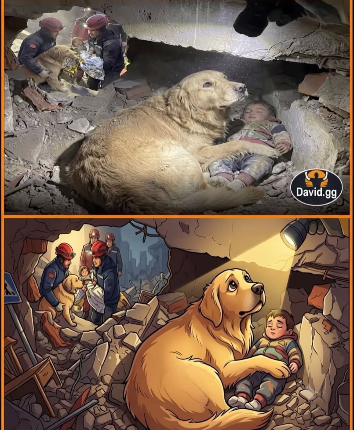 El perro Max protege a un bebé en los escombros en Venezuela