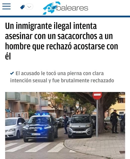 Un inmigrante ilegal intenta asesinar con un sacacorchos a un hombre que rechazó acostarse con él