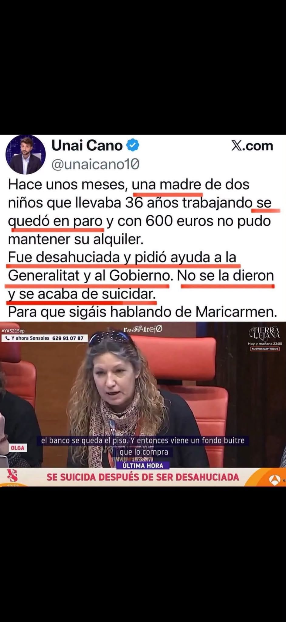 Se suicida una madre de dos niños que se quedó en paro, fue desahuciada y pidió ayuda a la Generalitat y al Gobierno sin suerte