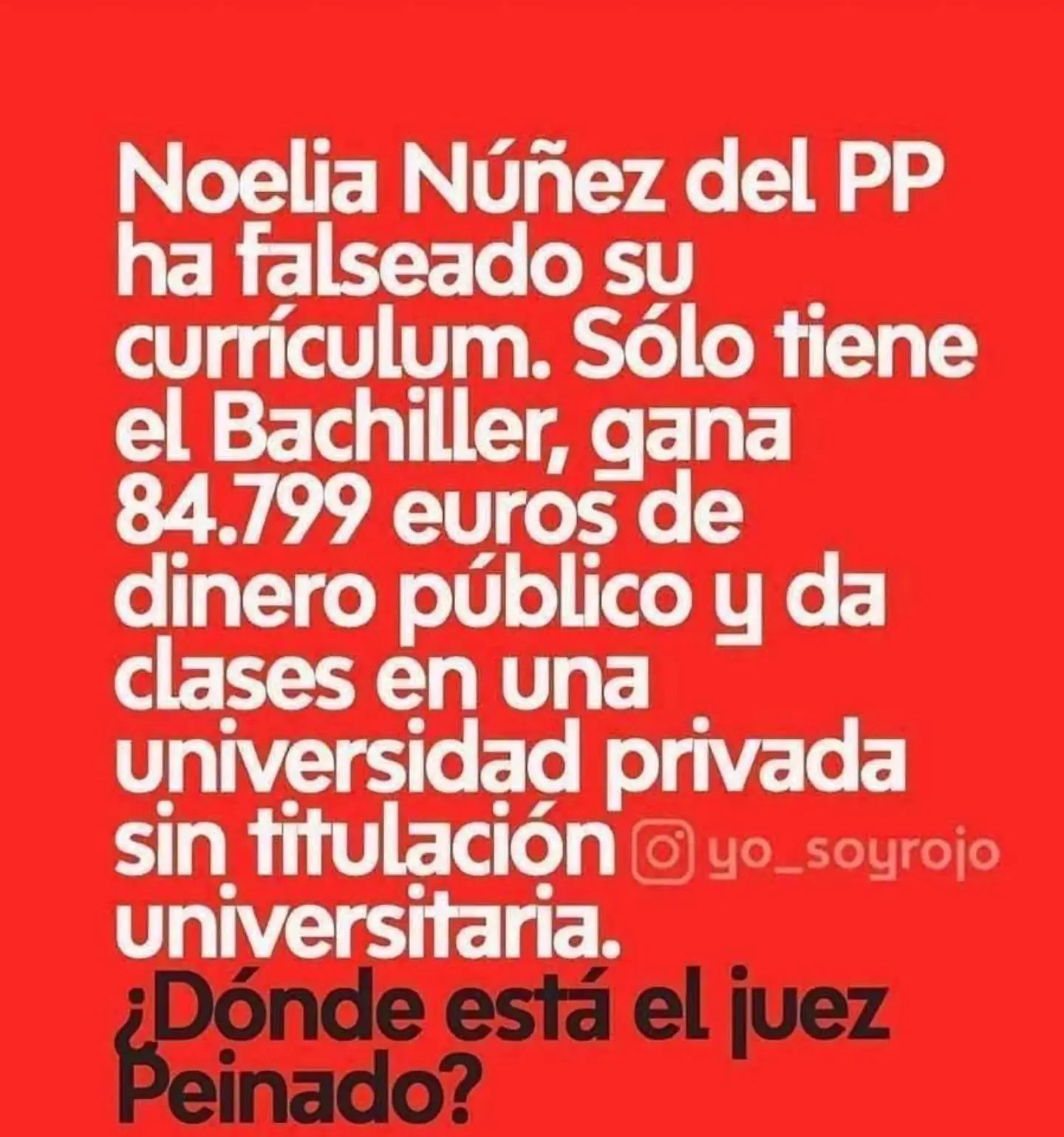 Noelia Núñez del PP solo tiene bachillerato, gana 84.799 de dinero público y da clases en una universidad privada sin titulación universitaria