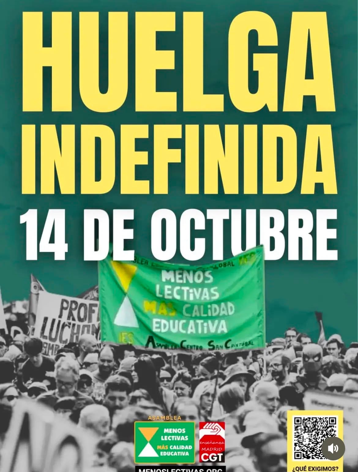 Convocan huelga indefinida en educación desde el 14 de octubre
