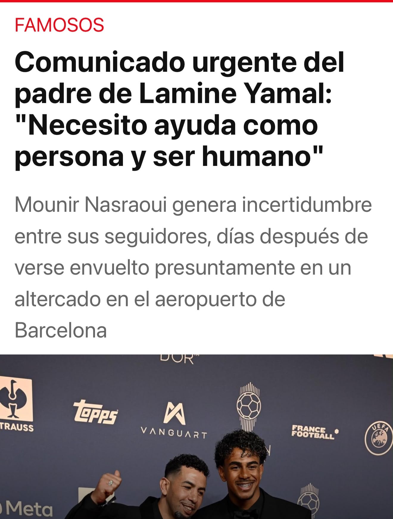 Padre de Lamine Yamal publica en redes: "Necesito ayuda como persona y ser humano"