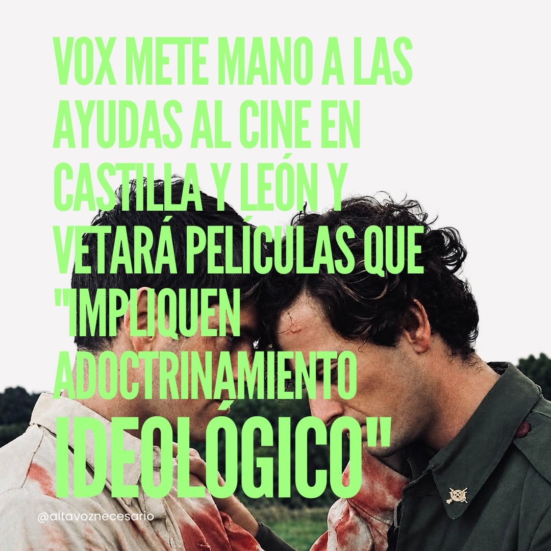 Vox propone vetar de las ayudas al cine en Castilla y León a películas que impliquen adoctrinamiento ideológico