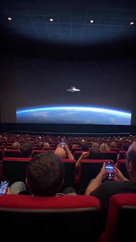 Personas experimentan una sala de cine IMAX con proyecciones inmersivas