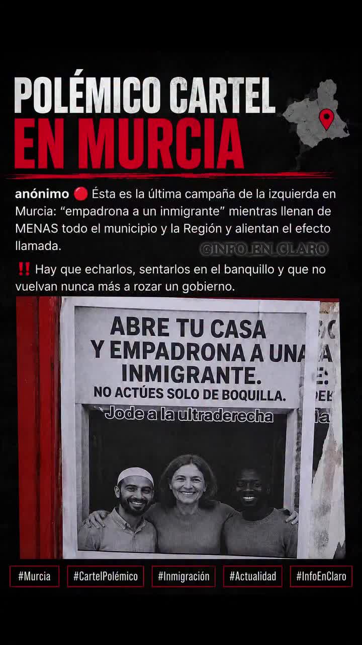 Una campaña de la izquierda murciana pide "empadronar a un inmigrante" en tu casa