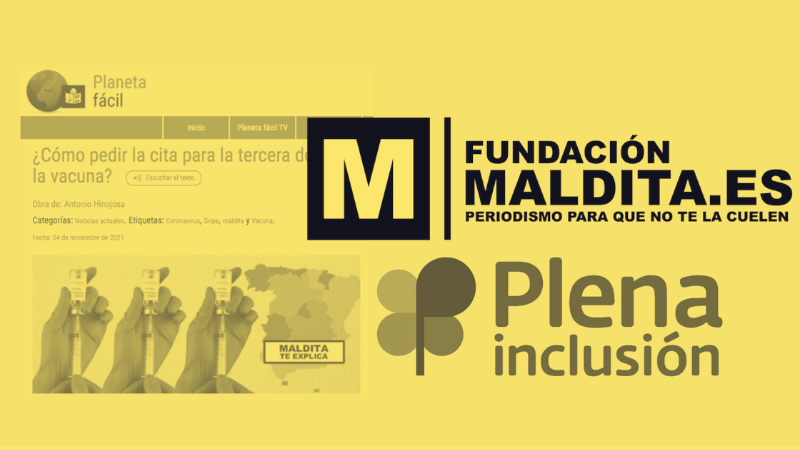 La Fundación Maldita.es colaborará con Plena Inclusión para adaptar artículos a lectura fácil para personas con discapacidad intelectual y del desarrollo