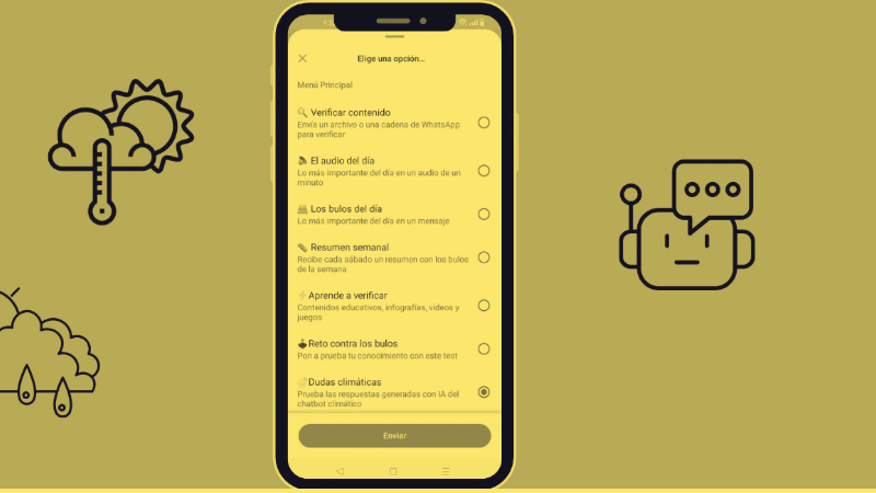 Dudas climáticas: el nuevo servicio del chatbot de Maldita.es con inteligencia para responder a dudas sobre el cambio climático