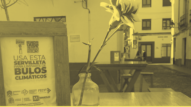Maldita.es colabora con la UCO en una campaña contra los bulos climáticos a través de servilletas de bares