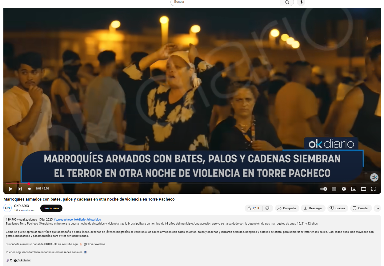 Marroquíes armados con bates, palos y cadenas en otra noche de violencia en Torre Pacheco