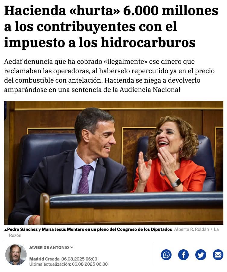 Hacienda "hurta" 6.000 millones a los contribuyentes con el impuesto a los hidrocarburos