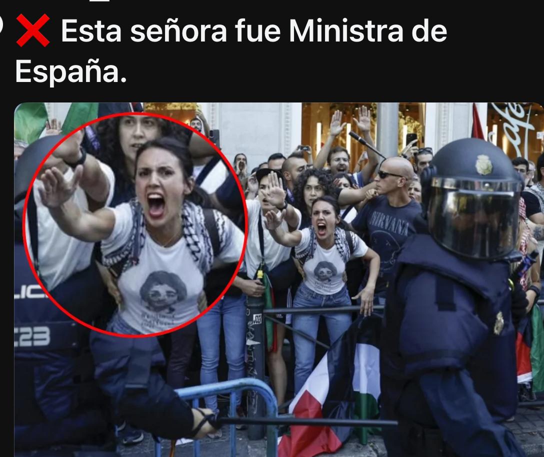 Ione Belarra e Irene Montero en las protestas propalestinas en el Paseo del Prado (Madrid) con cuatro guardaespaldas