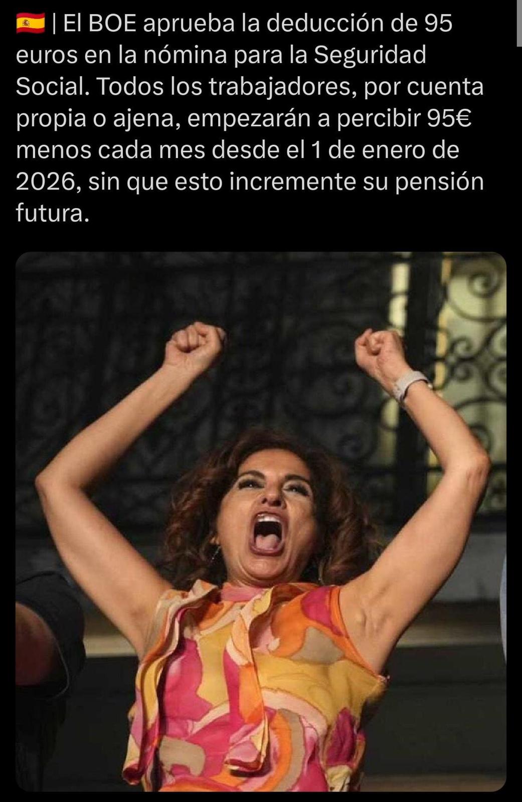 Los españoles cobrarán hasta 95 euros menos en sus nóminas a partir del 1 de enero de 2026
