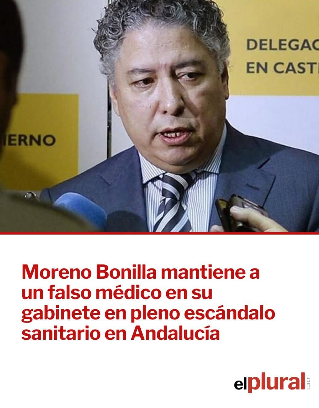 Moreno Bonilla mantiene a un falso médico en su gabinete en pleno escándalo sanitario en Andalucía