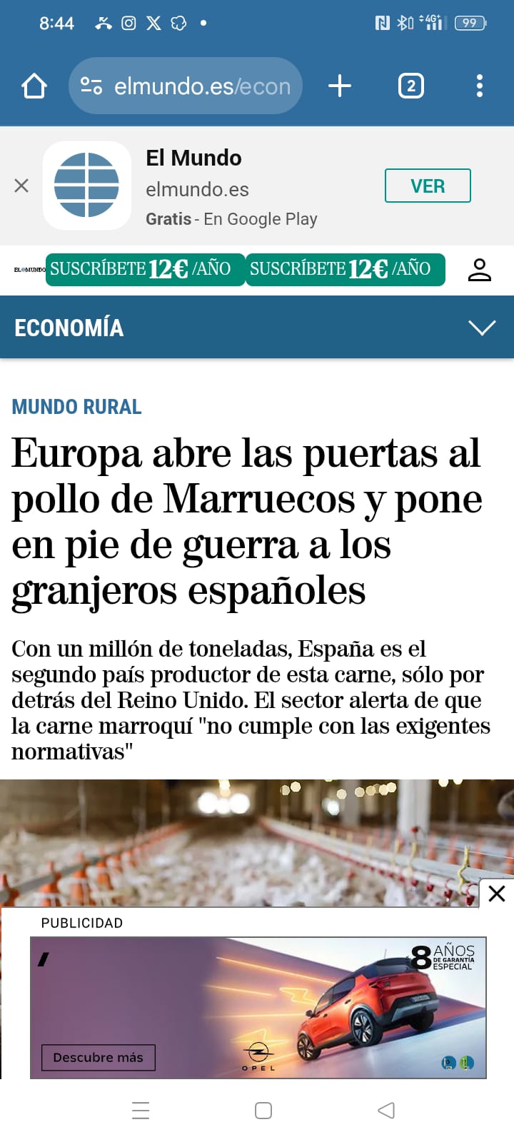 Cuidado con los contenidos que dicen que la UE ha abierto la frontera para importar pollo de Marruecos: la noticia es de 2022