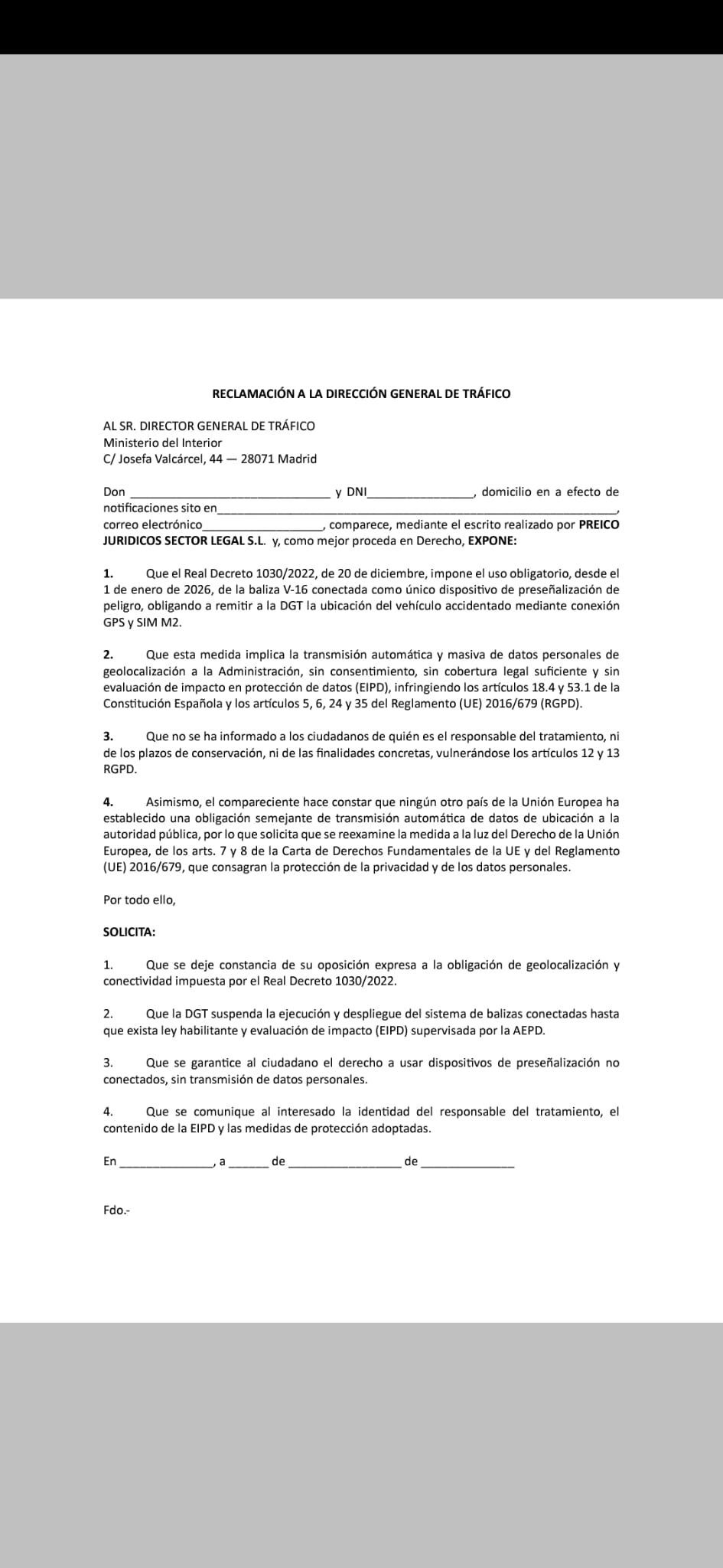 Qué sabemos de las reclamaciones que están circulando por la implementación de la baliza V16