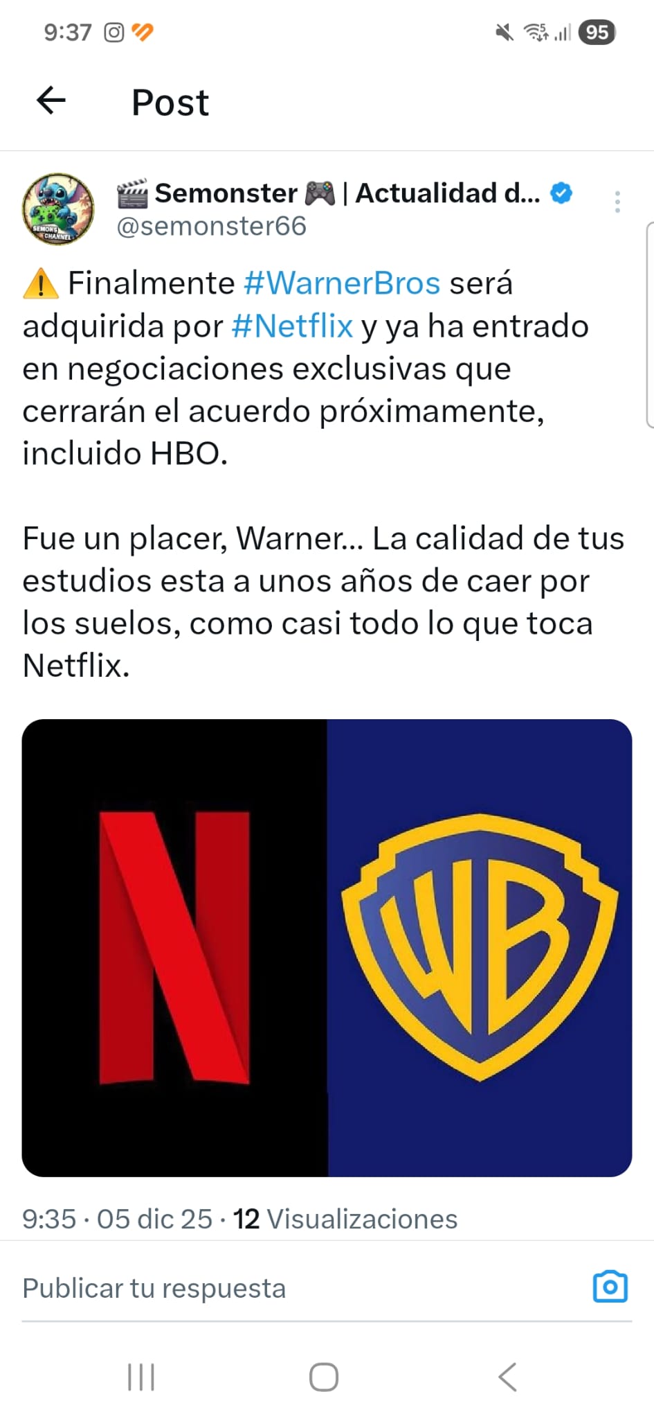 Netflix adquirirá WarnerBros y ya está en negociaciones para adquirir también HBO