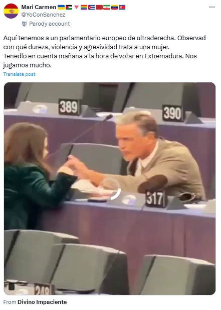 Es falso que en este vídeo aparezca un "parlamentario de ultraderecha" discutiendo con una mujer: es el eurodiputado socialista Fernando López Aguilar