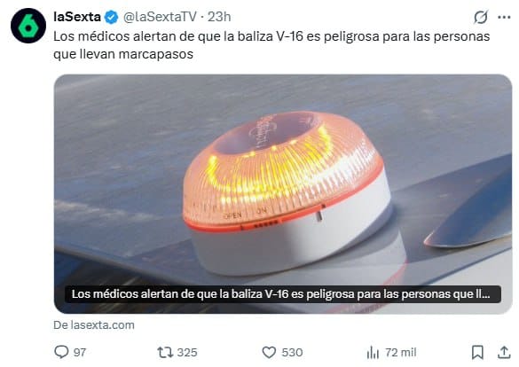 Qué sabemos de la baliza V16 y su efecto en los marcapasos: los expertos dicen que son seguras mientras se mantengan a una distancia prudencial