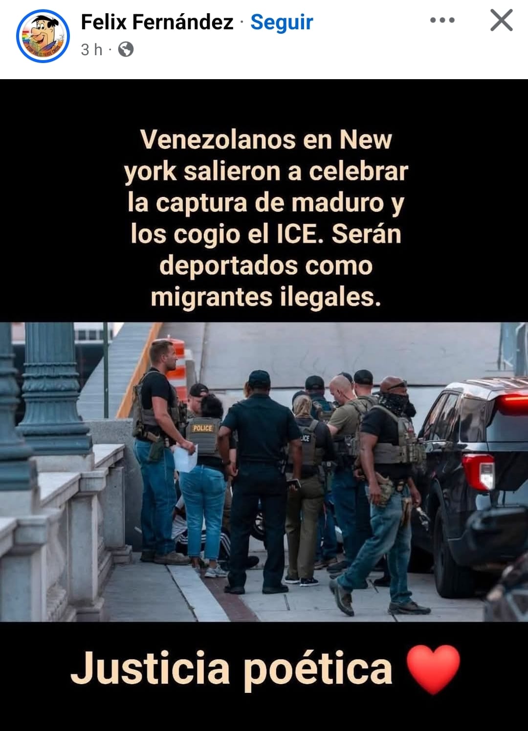 No, esta imagen no es de venezolanos detenidos por celebrar en Nueva York la captura de Maduro: es antigua