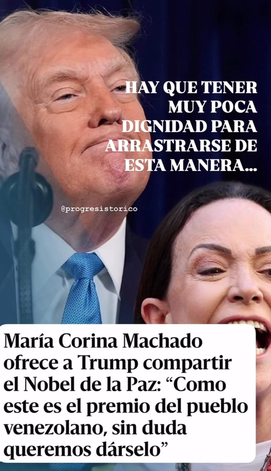 María Corina Machado ofrece a Trump compartir el Nobel de la Paz