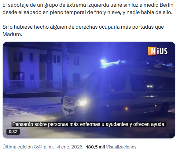El sabotaje de un grupo de extrema izquierda tiene sin luz a medio Berlín, en pleno temporal de frío y nieve