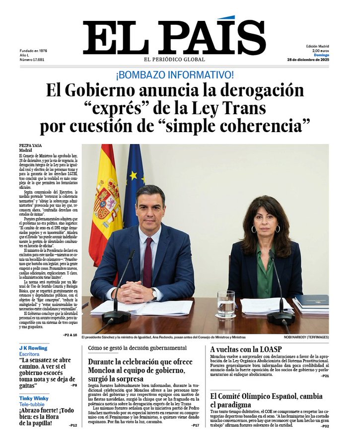 Es falso que el Gobierno haya anunciado la derogación "exprés" de la ley trans: es una inocentada