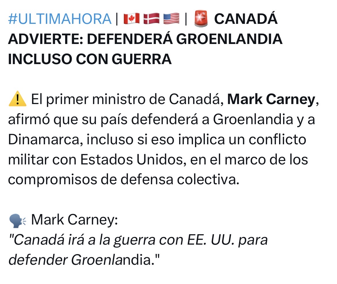No, el primer ministro de Canadá no ha dicho que “irá a la guerra con Estados Unidos para defender Groenlandia”