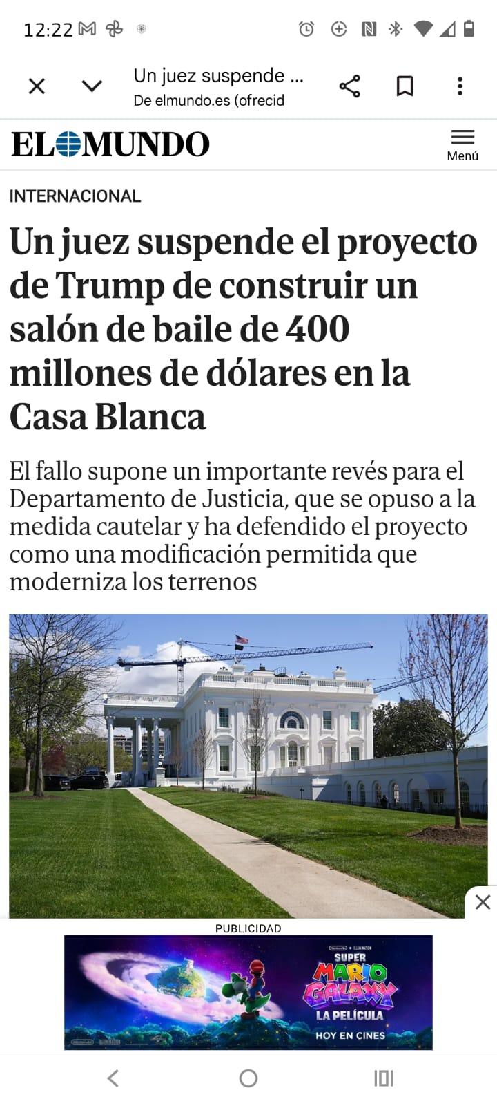 Un juez suspende el proyecto de Trump de construir un salón de baile de 400 millones de dólares en la Casa Blanca
