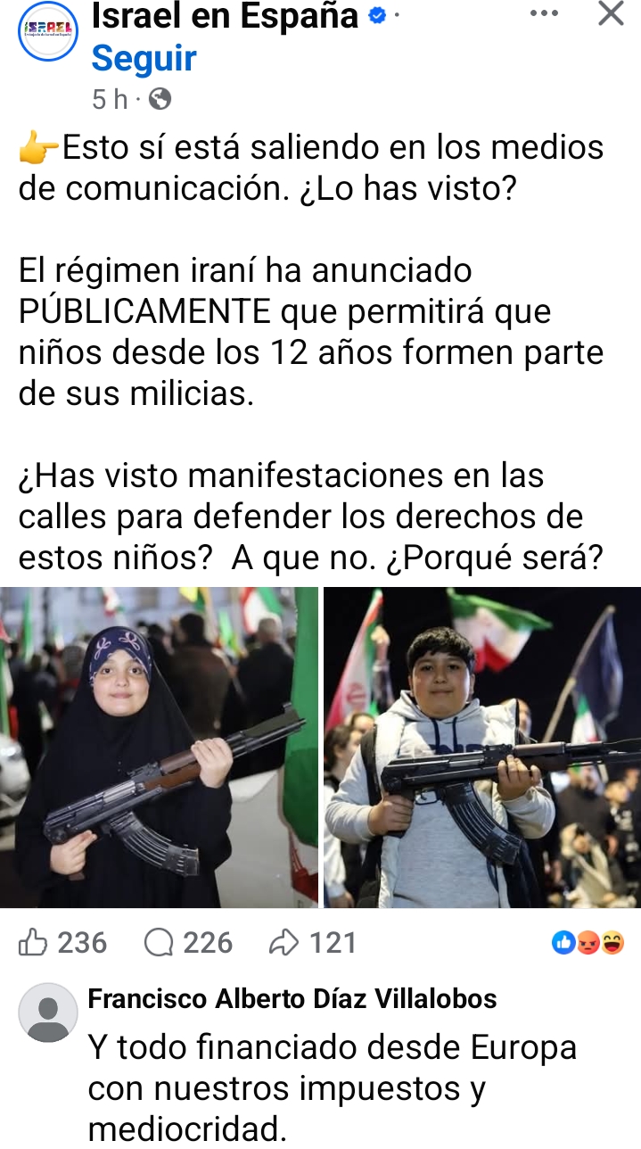 El régimen iraní ha anunciado públicamente que permitirá que niños desde los 12 años formen parte de sus milicias