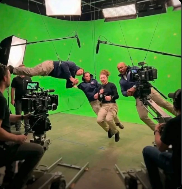 Artemis II is filmed with a green screen.