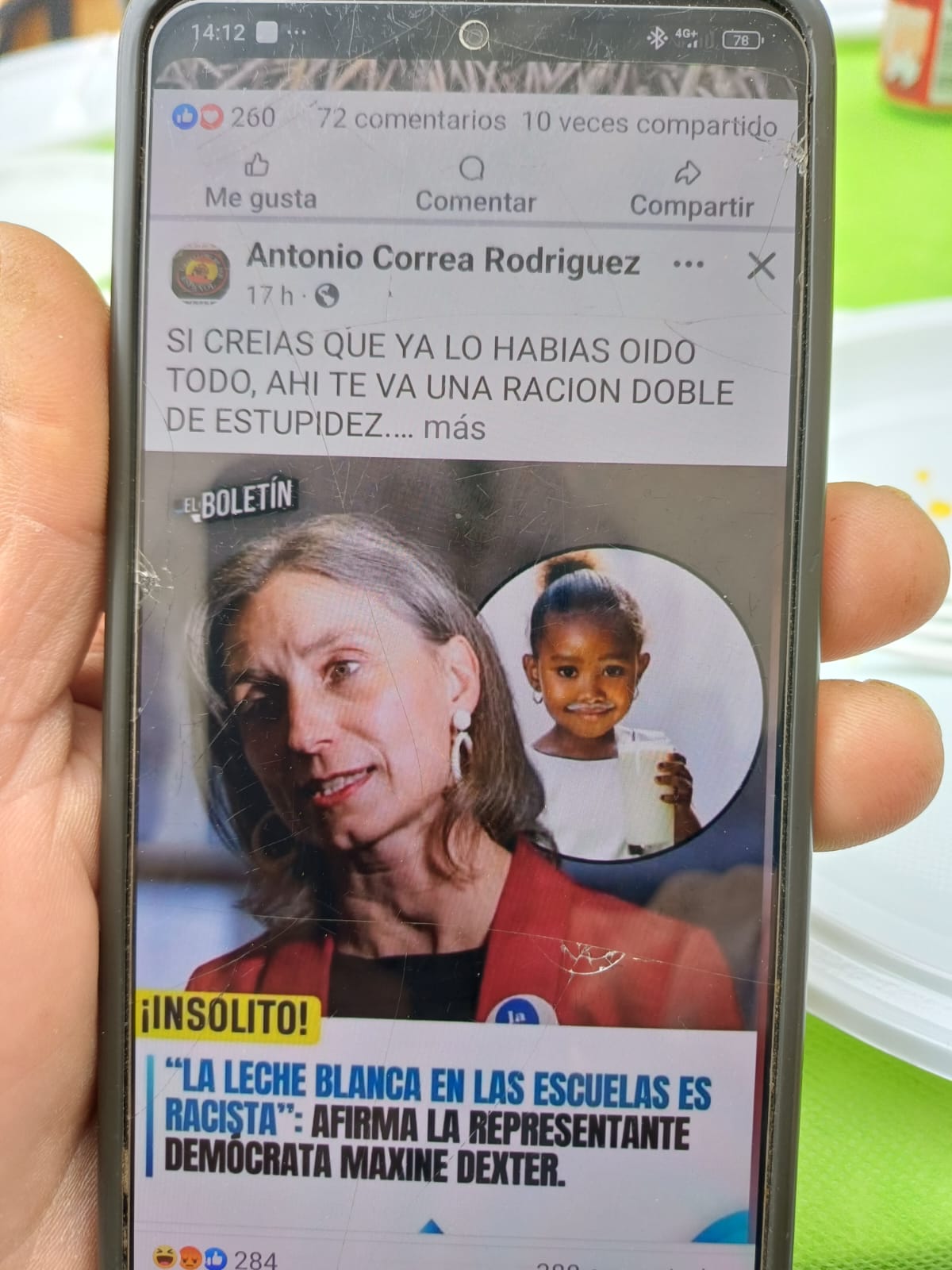 La representante demócrata de Oregon, Maxine Dexter dijo que la leche blanca en las escuelas es racista
