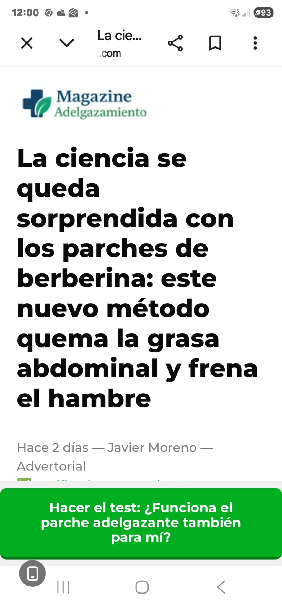Los parches de berberina queman la grasa abdominal y frenan el hambre