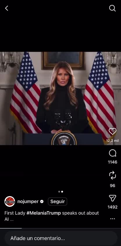 Melania Trump speaks about AI.