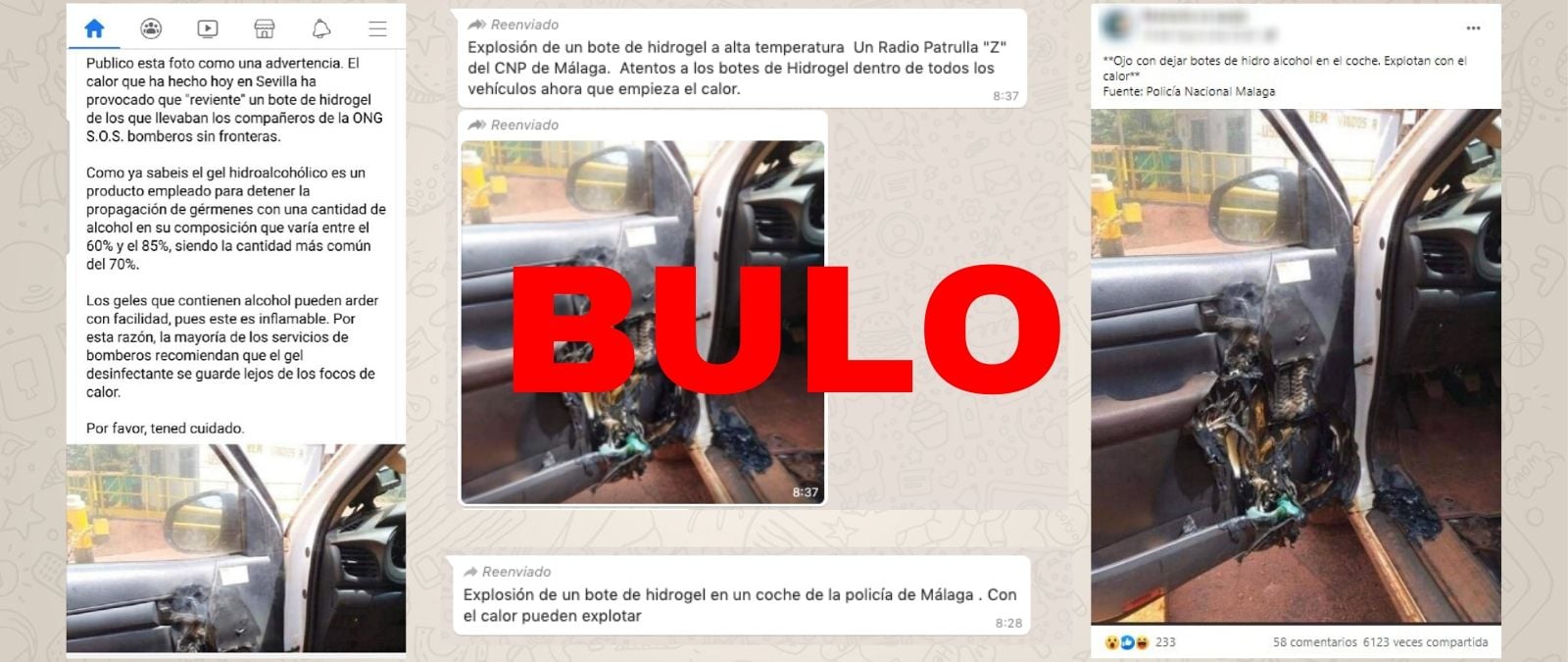 Image accompanying Bote de hidrogel explota en un coche en Sevilla y Málaga por calor y altas temperaturas.