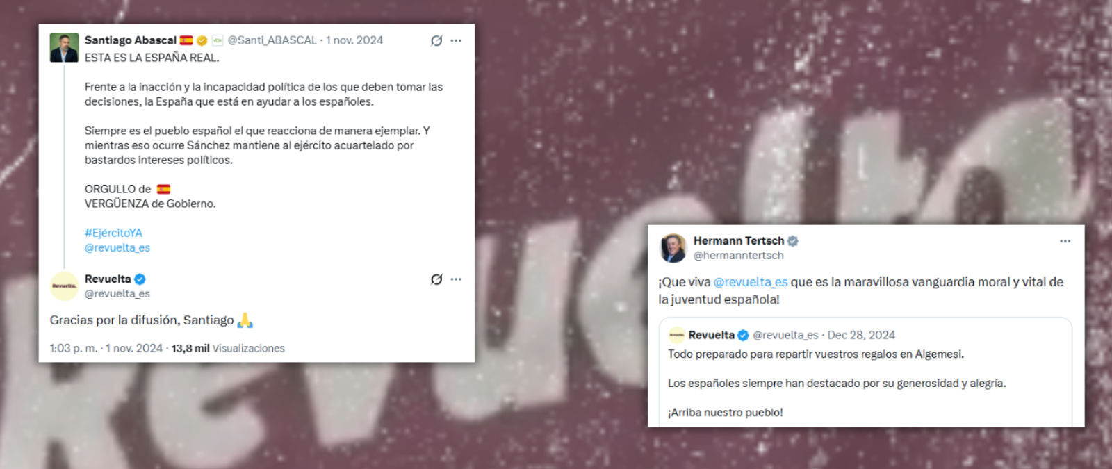 Cuando Vox apoyaba la recogida de donaciones de Revuelta para la DANA de Valencia y a la organización