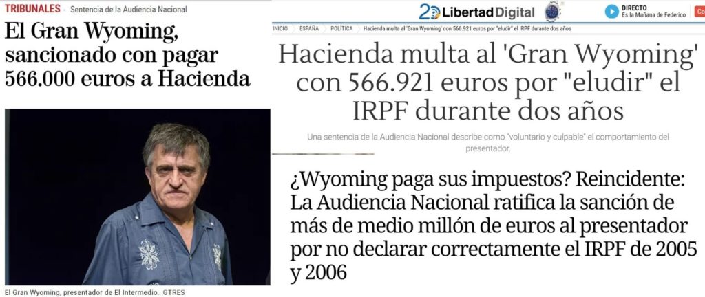 Qué sabemos sobre la sentencia que supuestamente sanciona al Gran Wyoming con una multa de más de medio millón de euros a Hacienda