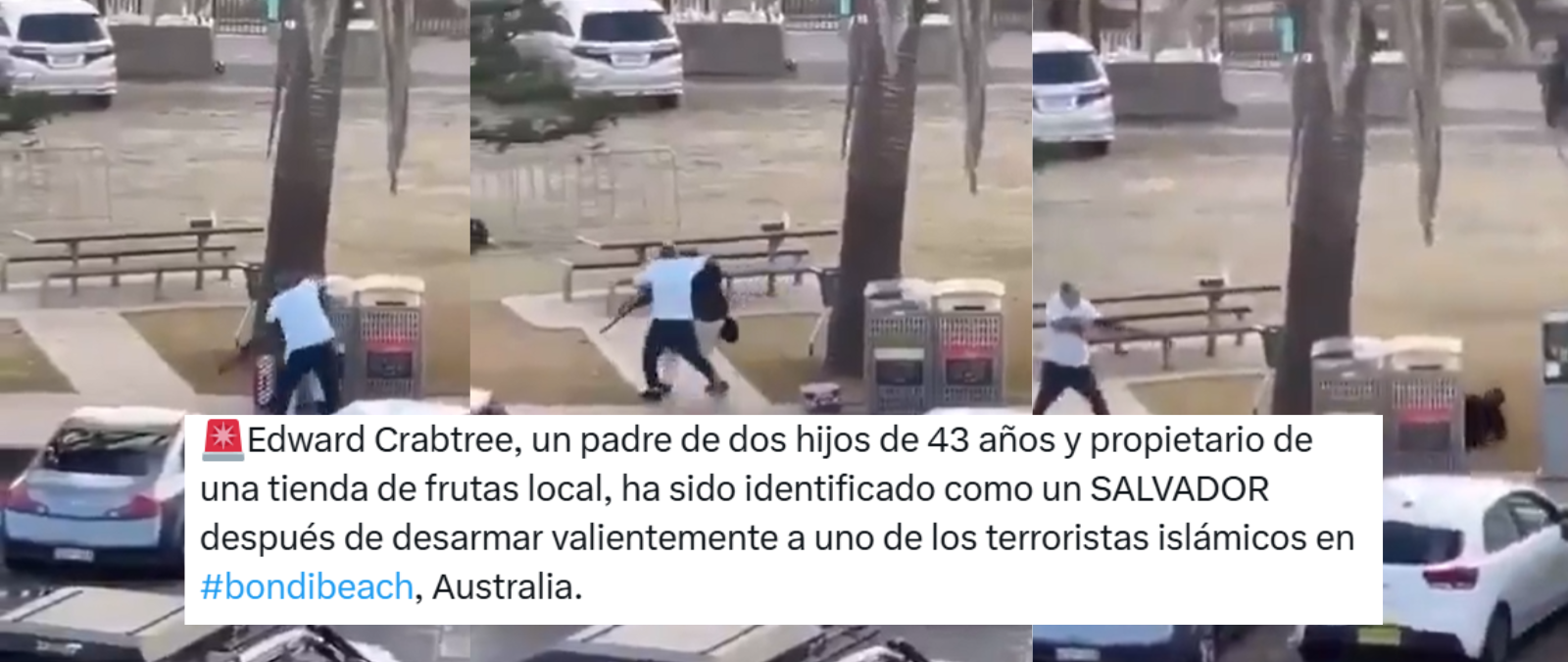 El hombre que interceptó a uno de los atacantes de Bondi Beach (Australia) se llama Ahmed al Ahmed, no Edward Crabtree