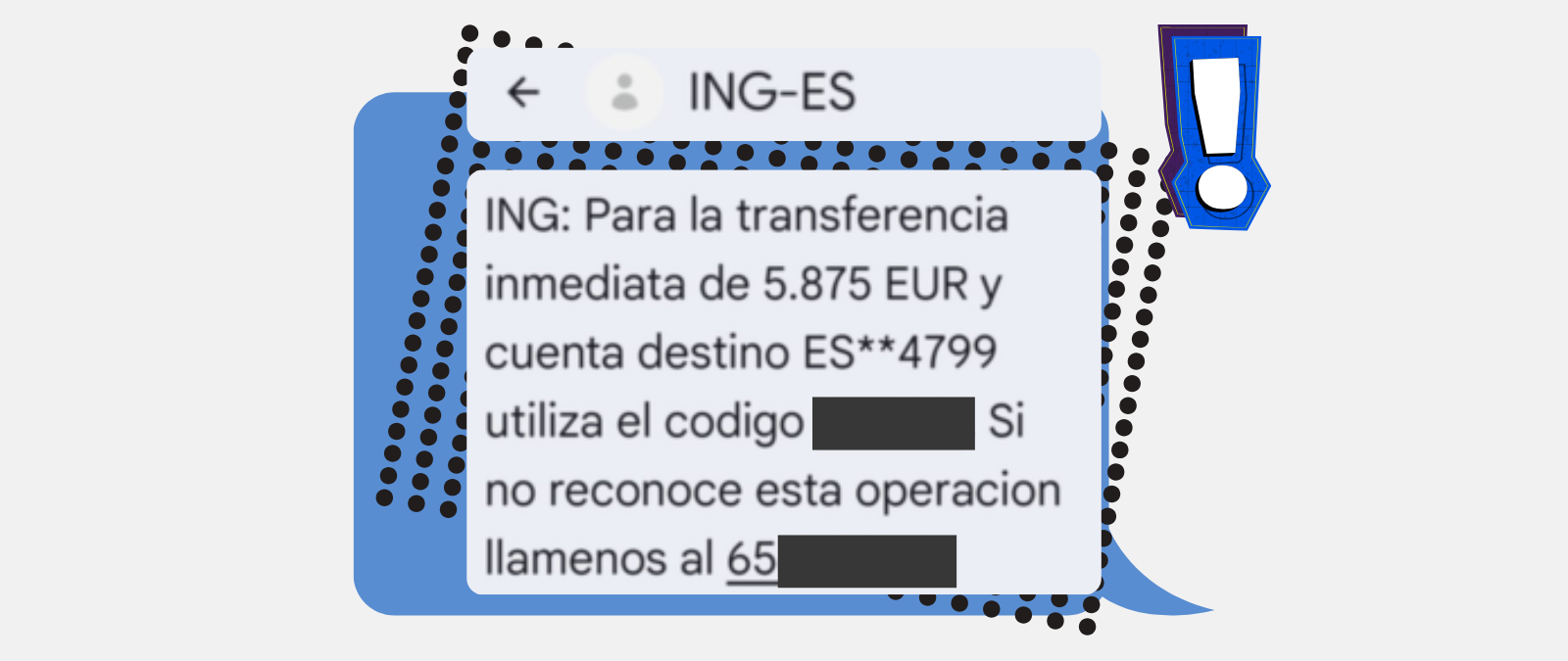Este SMS que alerta de una transferencia de 5.875 euros no es del banco ING, es un timo