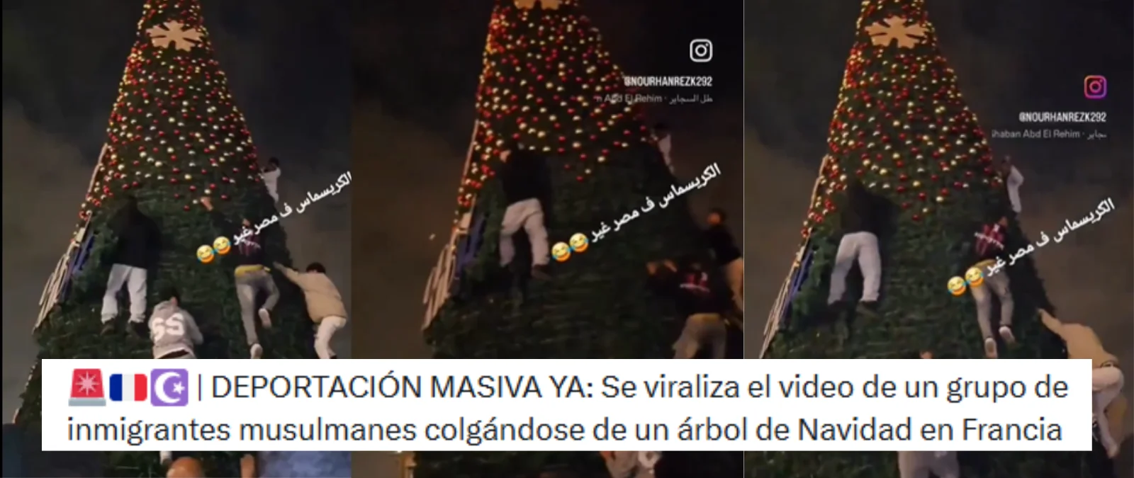 No, este vídeo de “inmigrantes” destrozando un árbol de Navidad no está grabado en Francia: es Egipto en enero de 2025