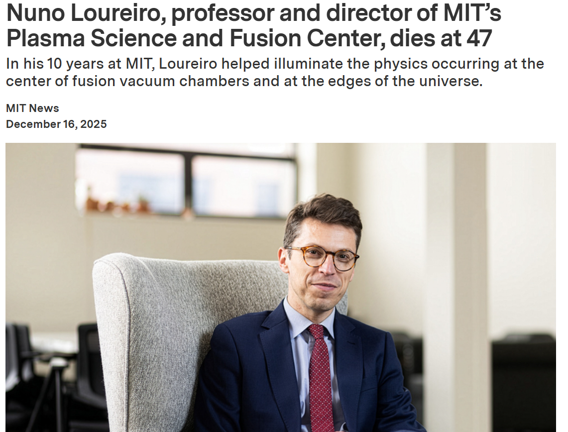 Sí, han asesinado al físico del MIT Nuno Loureiro que investigaba la fusión nuclear