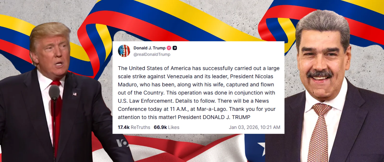 Bulos, desinformaciones y contexto sobre el ataque de EEUU en Venezuela y la detención de Nicolás Maduro