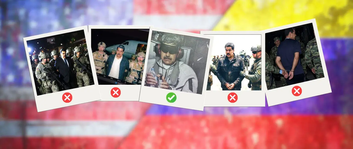 La detención de Nicolás Maduro tras el ataque militar de EEUU: qué imágenes son reales y cuáles no