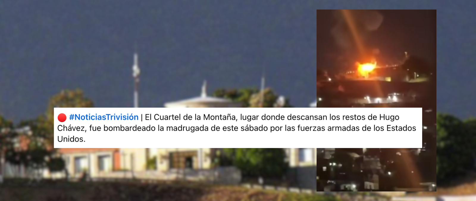 Este vídeo no muestra un bombardeo de EEUU al mausoleo donde se encuentran los restos de Chávez en el Cuartel de la Montaña: es el Comando General de la Milicia Bolivariana