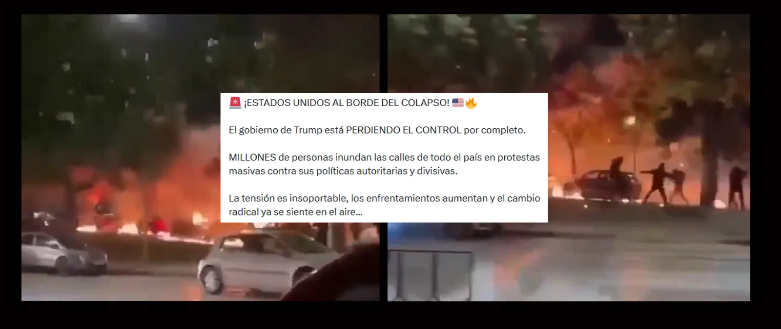 Este vídeo de disturbios no muestra “millones de personas” incendiando las calles de EEUU: son imágenes de Grecia en 2025