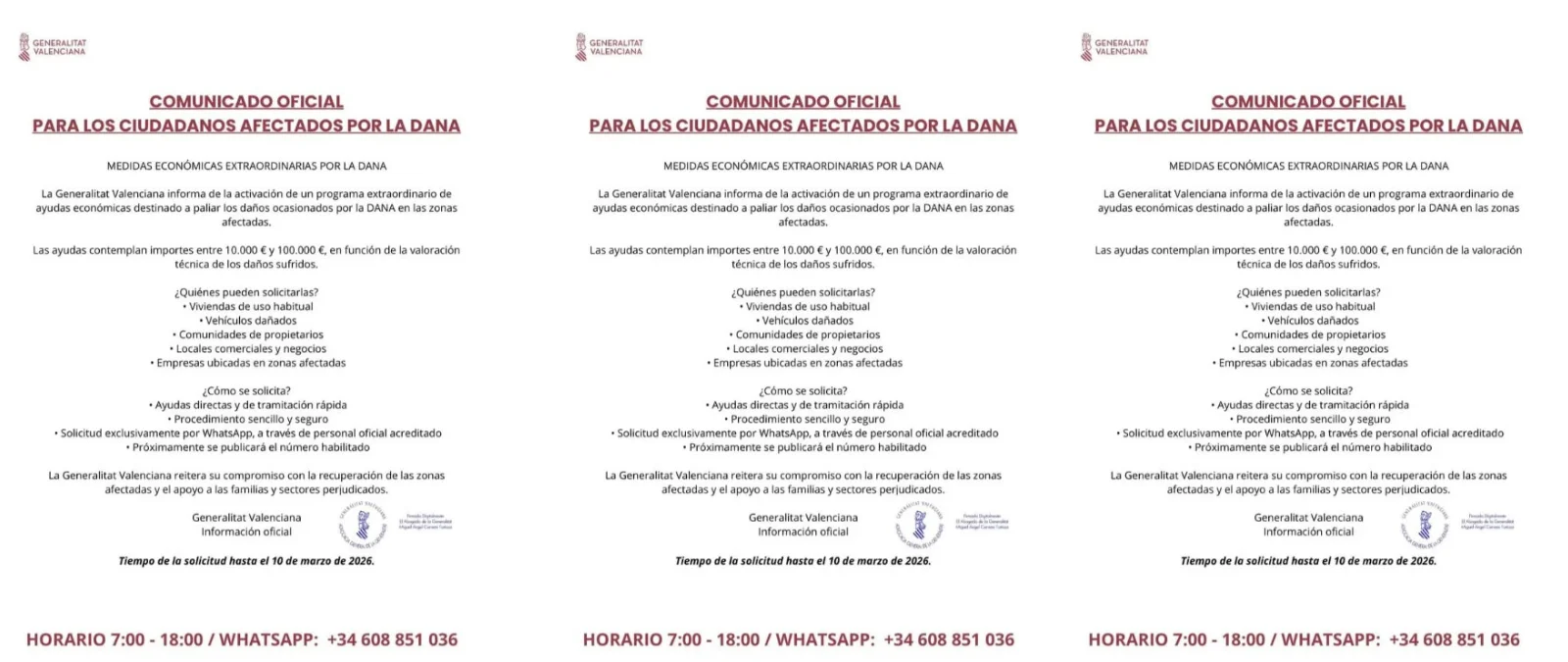 Cuidado con esta supuesta convocatoria de ayudas por la dana: la Generalitat Valenciana afirma que no la han publicado y que es un intento de estafa